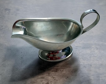 Gero Zilmeta Gravy Boat Mid Century Minimalist Sauce Jug Silver Tone Dutch Design 1960s Kitchen Decor Vintage