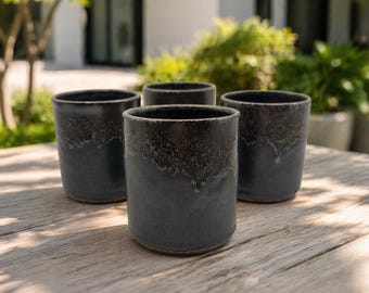 Hand Carved Natural Onyx Stone Cup – Marble Drinkware, Unique Home Decor Mug 4Pc Set