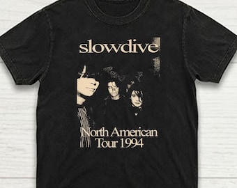 Camiseta da banda Comfort Colors Slowdive, turnê norte-americana de 1994, camiseta vintage de música.