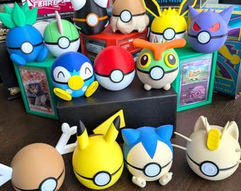 3D Printed Pokémon Pokéball Figurines | Custom Desktop Decor & Gifts | Unique Pokemon Art Displays