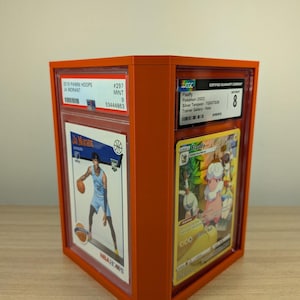 CGC/PSA Graded Card Display Box & Storage Case - Fits 4 Slabs on Display + More Inside - Custom 3D Printed TCG Holder - No Cards Included image 1