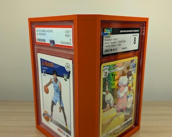 CGC/PSA Graded Card Display Box & Storage Case - Fits 4 Slabs on Display + More Inside - Custom 3D Printed TCG Holder - No Cards Included