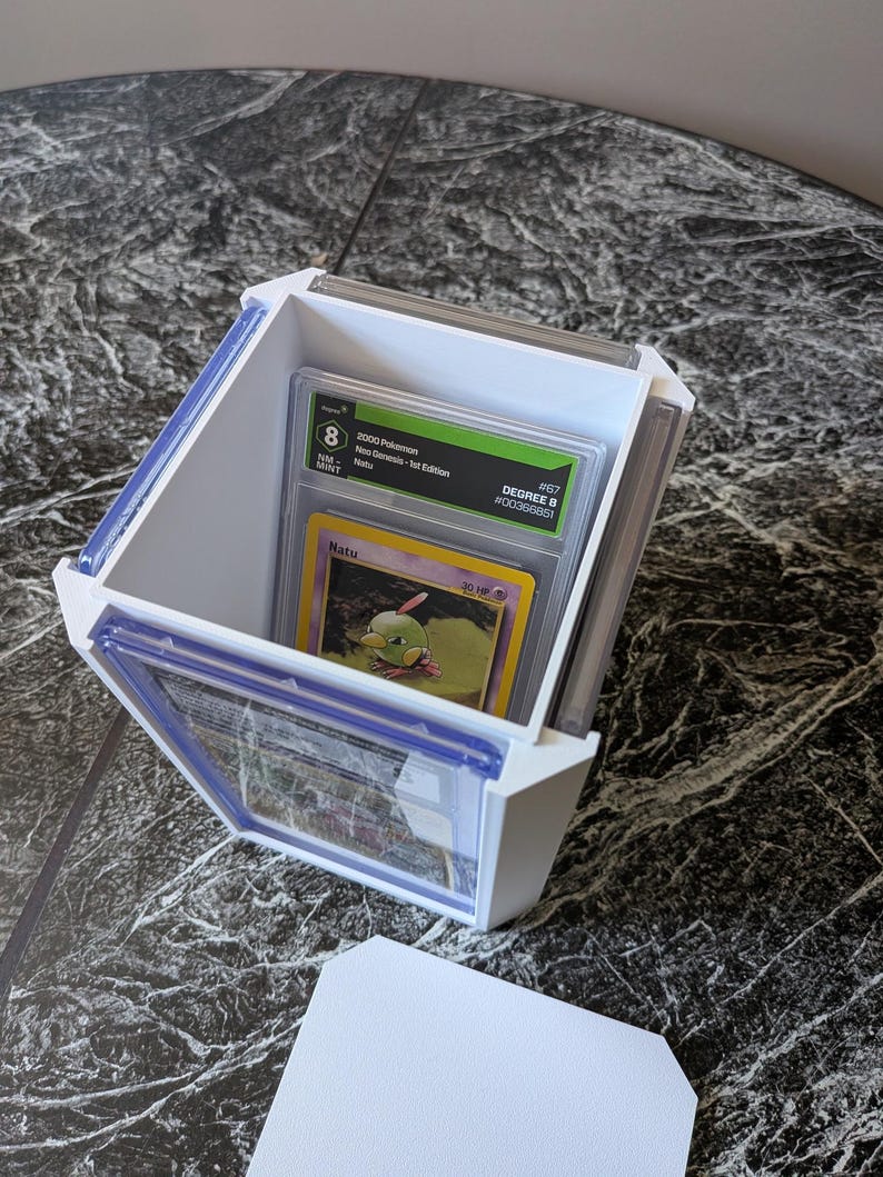 CGC/PSA Graded Card Display Box & Storage Case - Fits 4 Slabs on Display + More Inside - Custom 3D Printed TCG Holder - No Cards Included image 4