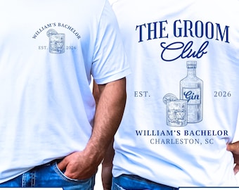 Bachelor Party Shirts, Groomsmen Shirt Gift Personalized, The Bachelor Club, Wiskey Bachelor Groomsmen, Custom Location Bachelor Party Tee