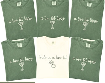 Martini Themed Bachelorette Party Comfort Colors® Shirts, Bride in a Tini Bit Bachelorette Party T-shirts, Group Bridal Party Martini Gifts