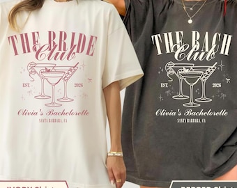 The Bach Club Shirt, Customized Name Bachelorette Comfort Colors Shirts, Personalized Bridal Cocktail Shirts, Luxury Wedding Party Tee