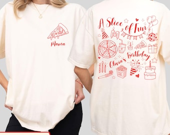 Pizza Party Birthday Shirt Custom Pizza Themed First Birthday Family Matching Shirts Fun Birthday Tee Personalized Pizzeria Party Outfit