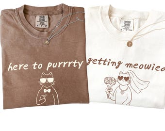 Cat Theme Bachelorette Shirts, Getting Meowied Cat Lover Bachelorette Party Tees, Bridal Party Tshirts