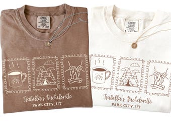 Camp Bachelorette Party Shirt, Custom Lake Bach Trip Tee, Mountain Bride Matching Shirts, Hiking Bridal Gift, Personalized Cabin Crew Bridal