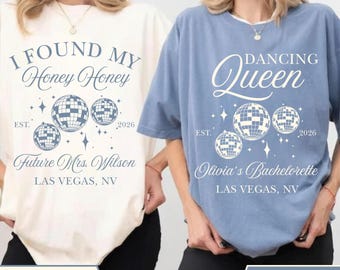 Custom Disco Bachelorette Party Shirt, Mamma Mia Disco Bride Shirt, Dancing Queen, Disco Theme Party, Honey Honey Disco Bridal Shower Shirt
