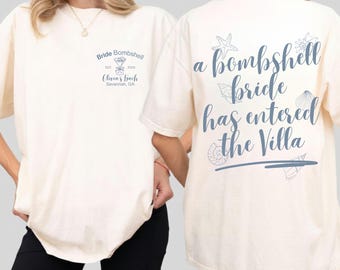 Bombshell Bride Bachelorette Comfort Colors Shirt, Villa Themed Bach Party, Coastal Bach Tee, Bridal Party Gifts