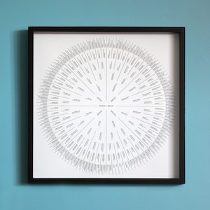 7 Generation Custom Family Tree Print - modern circle design personalized for couples and families - 20"x20" chart with your genealogy