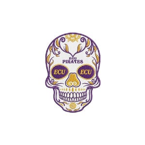 Toppa ricamata con teschio di zucchero stile pirata ECU / Toppa con teschio morto da applicare con ferro da stiro o cucire.
