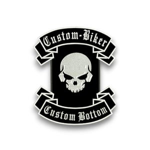 Custom Biker Skull Patch Set | Embroidered Rocker MC Vest Jacket (Iron and Sew On)