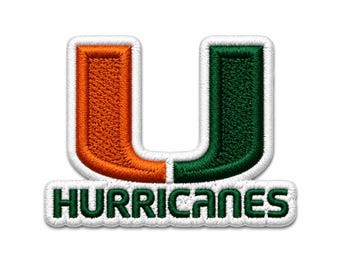 Miami Hurricanes Gestickter Aufnäher zum Aufbügeln College Logo Abzeichen