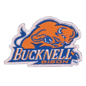 Broderad lapp med Bucknell Bison | Stryk- och sy-på universitetsmaskot (kardborreband)