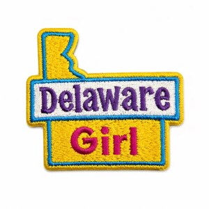 Delaware Girl Embroidered Patch | State Pride Iron and Sew On Accessory