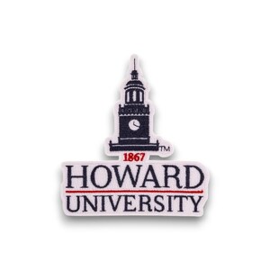 Naszywka haftowana z 1867 r. Uniwersytetu Howarda | Kurtka z logo uczelni, czapka i plecak (do prasowania i przyszycia)