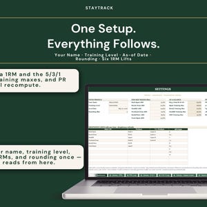 Workout Program Library Spreadsheet | Push Pull Legs, 5-3-1 & Upper Lower Split | Excel + Google Sheets Gym Tracker with 1RM + PR Board image 10