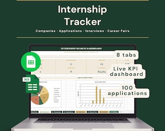 Foglio di calcolo per il monitoraggio degli stage / Flusso di candidature, fiere del lavoro e registro dei recruiter / Excel + Fogli Google