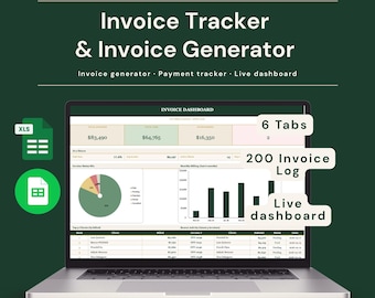 Tracciamento fatture + Generatore di fatture / Excel + Fogli Google / Modello di fattura con numerazione automatica, Gestione pagamenti, Fatturazione per piccole imprese