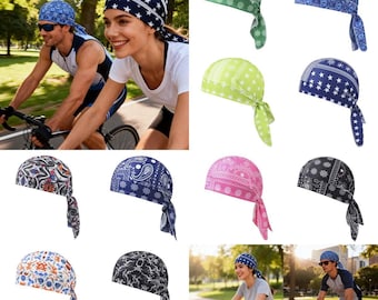 Lightweight 100% Cotton Head Scarf Bandana – Pre-Tied Tie-Back Fitted Hijab Hair Scarf for Gym, Travel & Everyday Wear, Imported