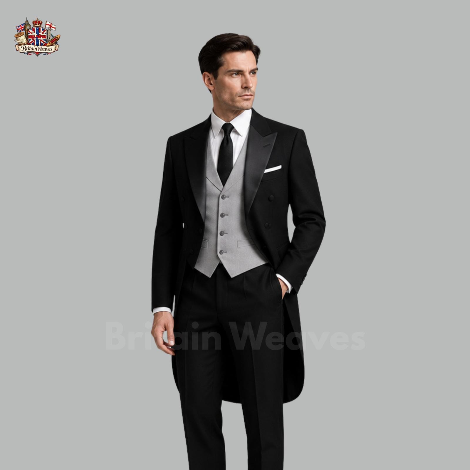 Smiffys Disfraz Deluxe De Caballero Eduardiano – Chaqueta, Chaleco Falso Y Corbata, Talla Única, Ideal Para Fiestas Y Teatro