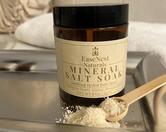 EaseNest Naturals Deep Relief Mineral Soak- Relaxing Bath Salt for Muscle and Stress Relief, Non Greasy, Sensitive Skin