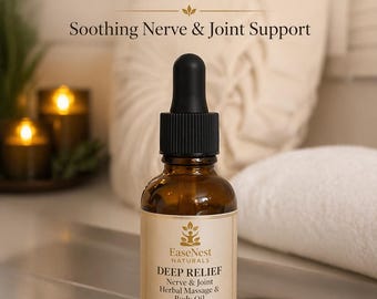 EaseNest Naturals Deep Relief Nerve & Joint Oil - Herbal Massage Oil, Muscle and Back Comfort, Non Greasy, Sensitive Skin