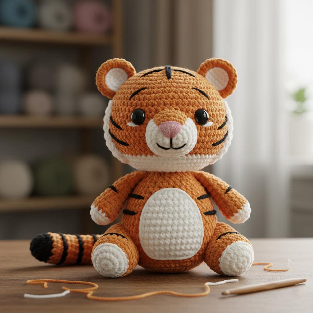 38 Tiger Crochet Patterns: Realistic, Cute, and Giftable Designs for Every Crocheter 3 Tiger Crochet Pattern Amigurumi Cute Tiger Plush Toy