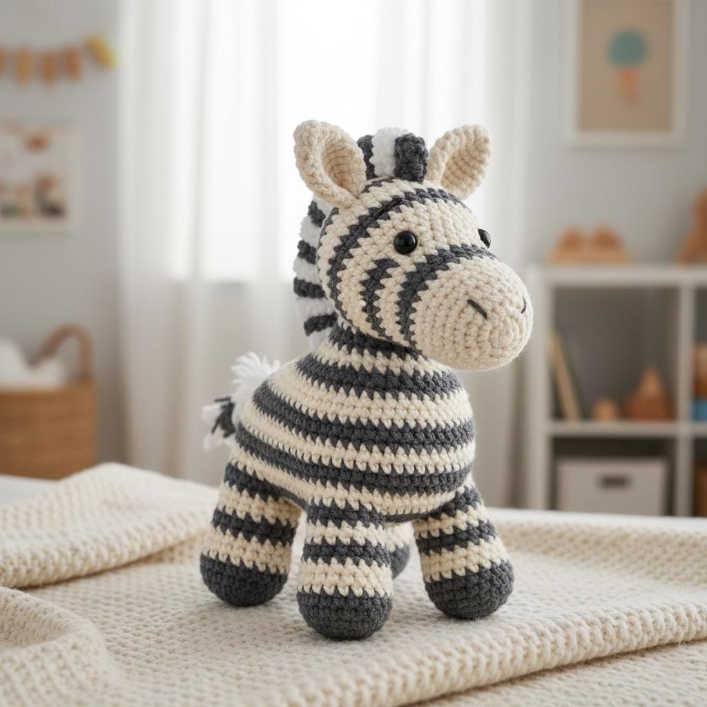 30 Zebra Crochet Patterns for Amigurumi, Blankets, Nursery Decor, and Handmade Gifts 32 Zebra Amigurumi Plush Toy Pattern