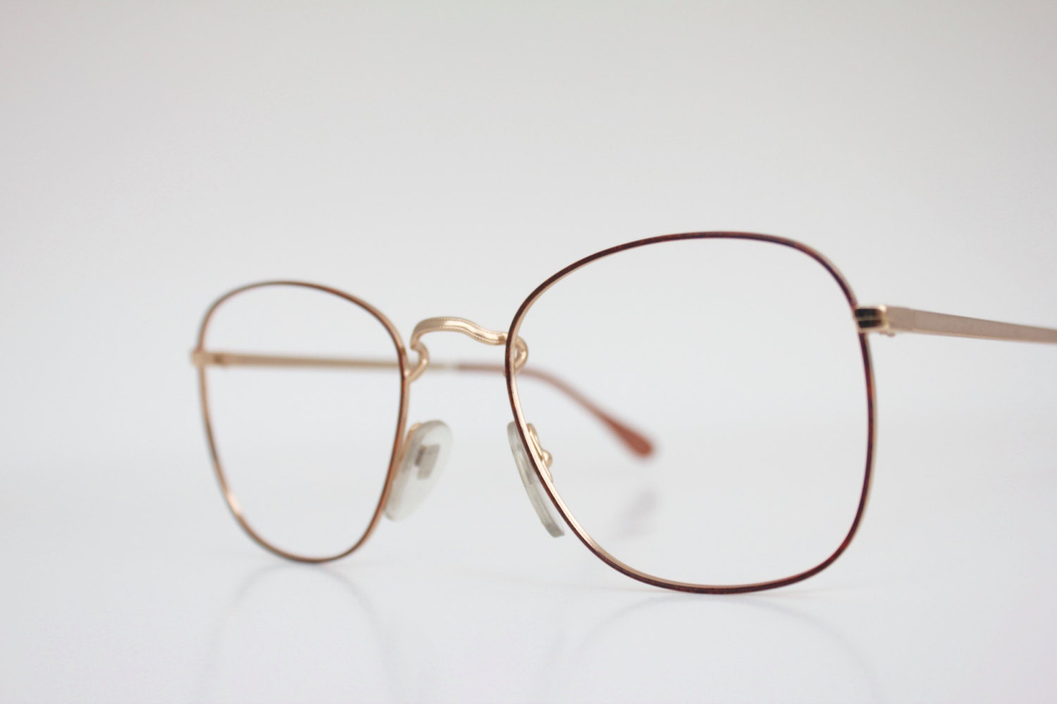 Vintage Deep Cognac Wire Eyeglasses Frames | Etsy