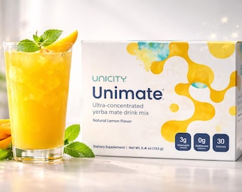 Unicity Unimate Lemon Flavor Packs - 30 Counts - Exp 08/2028