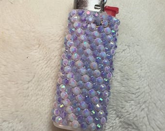 Bedazzled striped mini candle lighter
