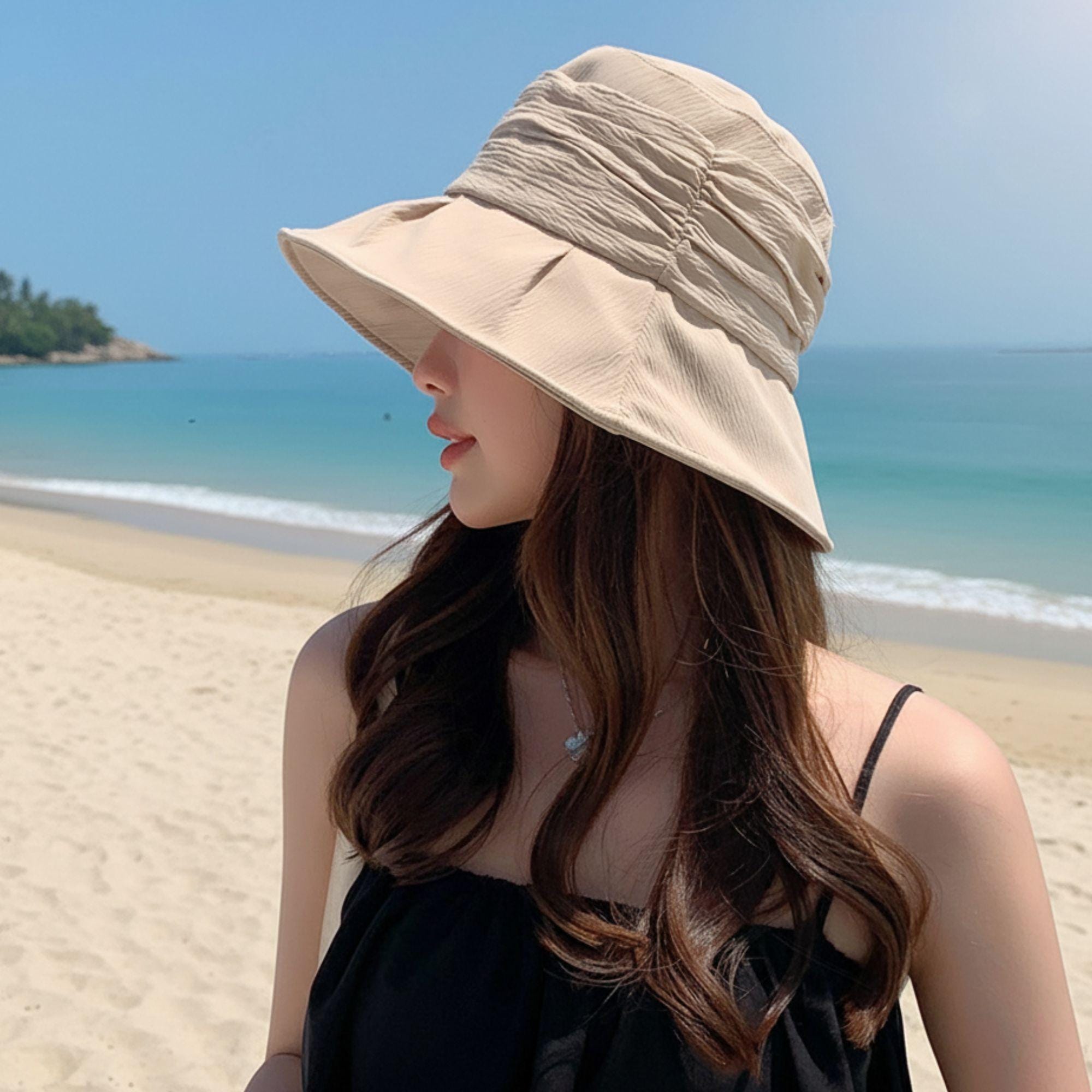 Women\'s Summer Beach Sun Straw Hats Wide Brim Packable Travel Bucket Hats Womens Sun Hat Handmade Straw Bucket UV | Mercari main image 3