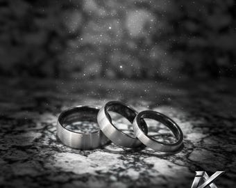 Tungsten Carbide Ring 4mm/6mm/8mm, Brushed Wedding Band for Men.