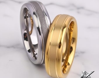 Classic 6mm Matte Tungsten Rings for Men & Women
