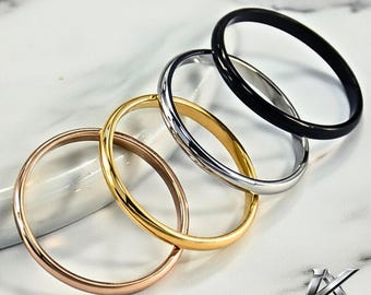 Elegant 2mm Thin Tungsten Carbide Wedding Ring