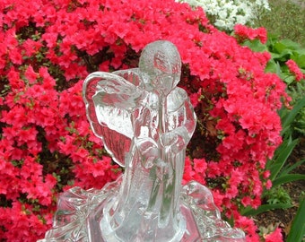 Memorial Angel. Garden art. Garden angel. Memorial for a loved one.  Memorial gift. Glass art