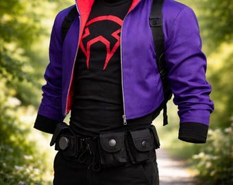 Miles Morales Prowler Jacket: Purple Spider-Verse Cosplay Gift Costume