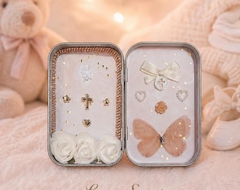 Altar de bolsillo "Primera Luz" hecho a mano · Virgen María · Bautismo · Santuario de bolsillo · Regalo católico · Hecho a mano en Francia