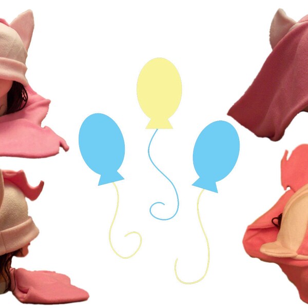 Dark Pink & Light Pink Fleece Pony Hat