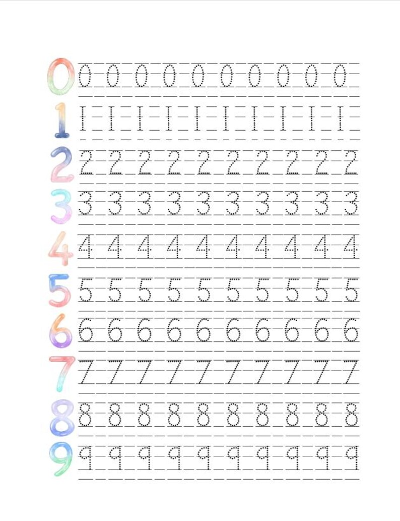 Alphabet Handwriting Practice Worksheet A-Z, 0-9 - Etsy