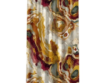 Abstract Window Curtain: Modern Organic Design Blackout Drapes, 50x84 - 105