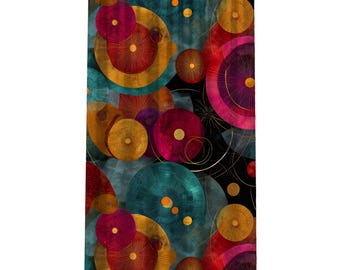 Cortina moderna abstracta para ventana: Cortinas opacas de diseño orgánico, 50x84 - 103