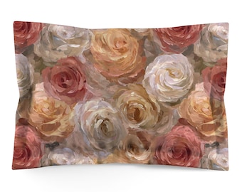 Abstract Pillow Sham: Modern Organic Design, Cotton or Polyester, Standard or King Bedding - 106