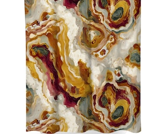 Abstract Shower Curtain: Modern Organic Design, Contemporary Bathroom Decor - 105
