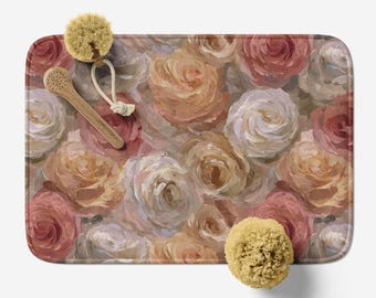 Abstract Bath Mat: Modern Organic Design, Microfiber Memory Foam Rug, Anti-Slip - 106