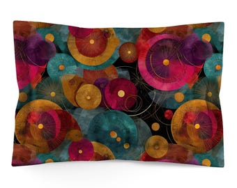 Modern Abstract Pillow Sham: Organic Design, Cotton or Polyester, Standard or King Bedding - 103