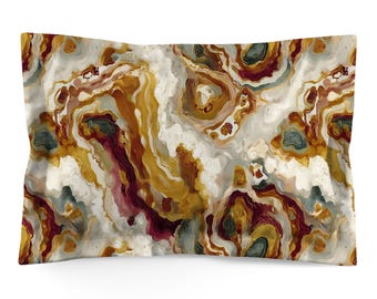Abstract Pillow Sham: Modern Organic Design, Cotton or Polyester, Standard or King Bedding - 105